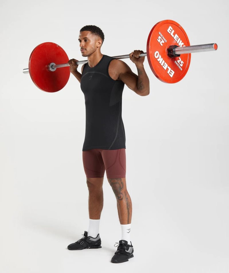 Gymshark 315 Seamless 1/2 Férfi Rövidnadrág Bordó | HU-G-971