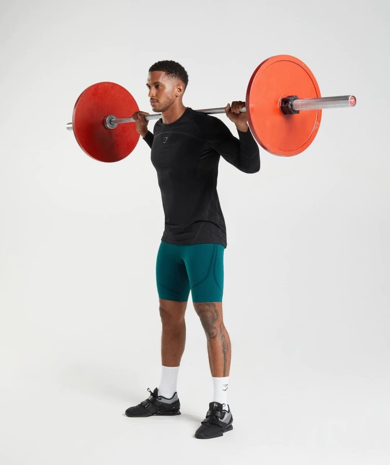 Gymshark 315 Seamless 1/2 Férfi Rövidnadrág Türkiz | HU-O-364