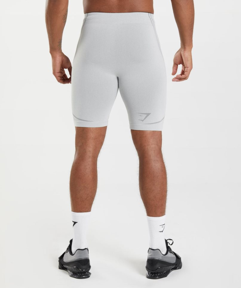 Gymshark 315 Seamless 1/2 Férfi Rövidnadrág Világos Szürke | HU-U-204
