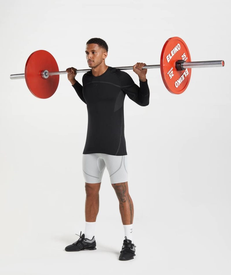 Gymshark 315 Seamless 1/2 Férfi Rövidnadrág Világos Szürke | HU-U-204
