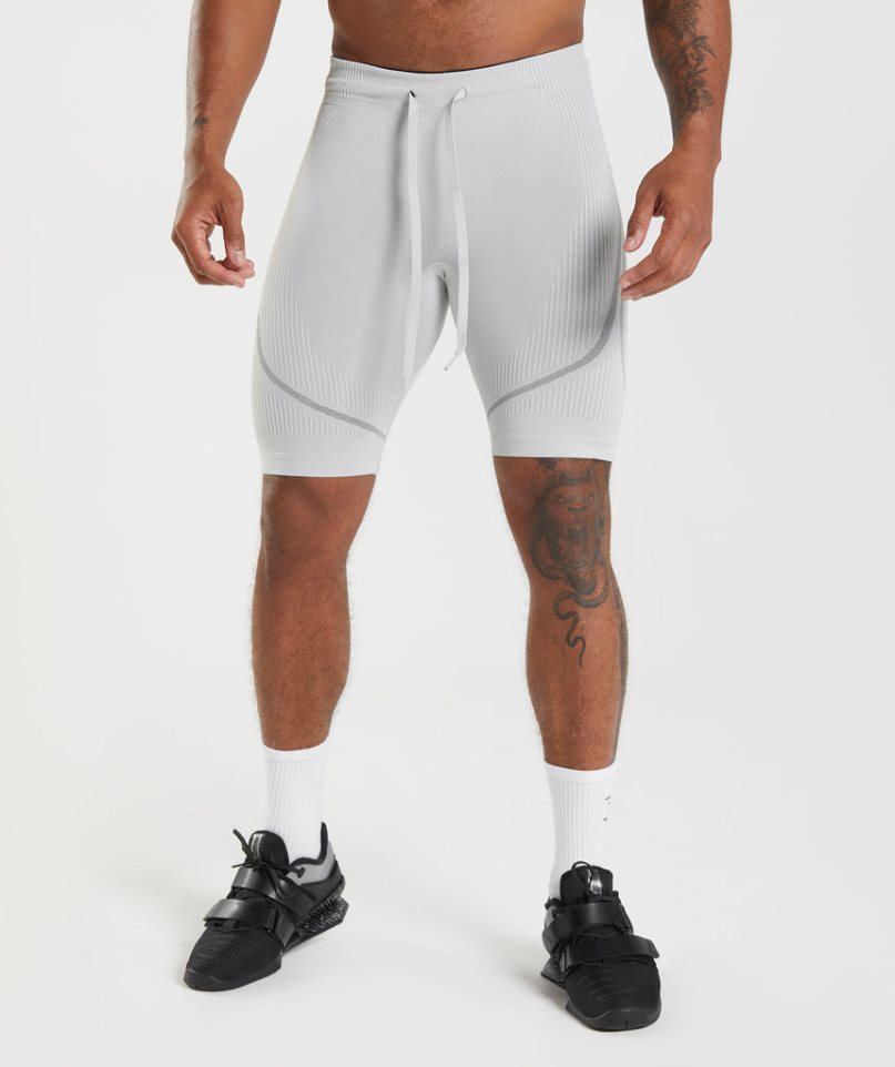 Gymshark 315 Seamless 1/2 Férfi Rövidnadrág Világos Szürke | HU-U-204