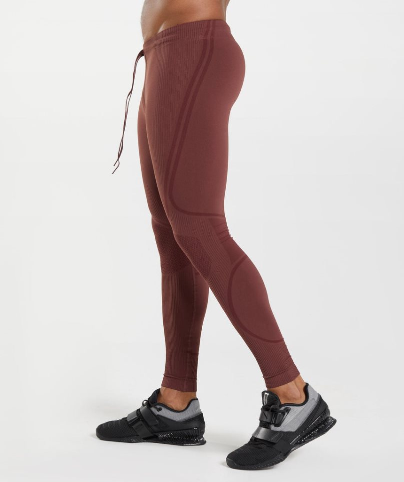 Gymshark 315 Seamless Férfi Leggings Bordó | HU-X-815