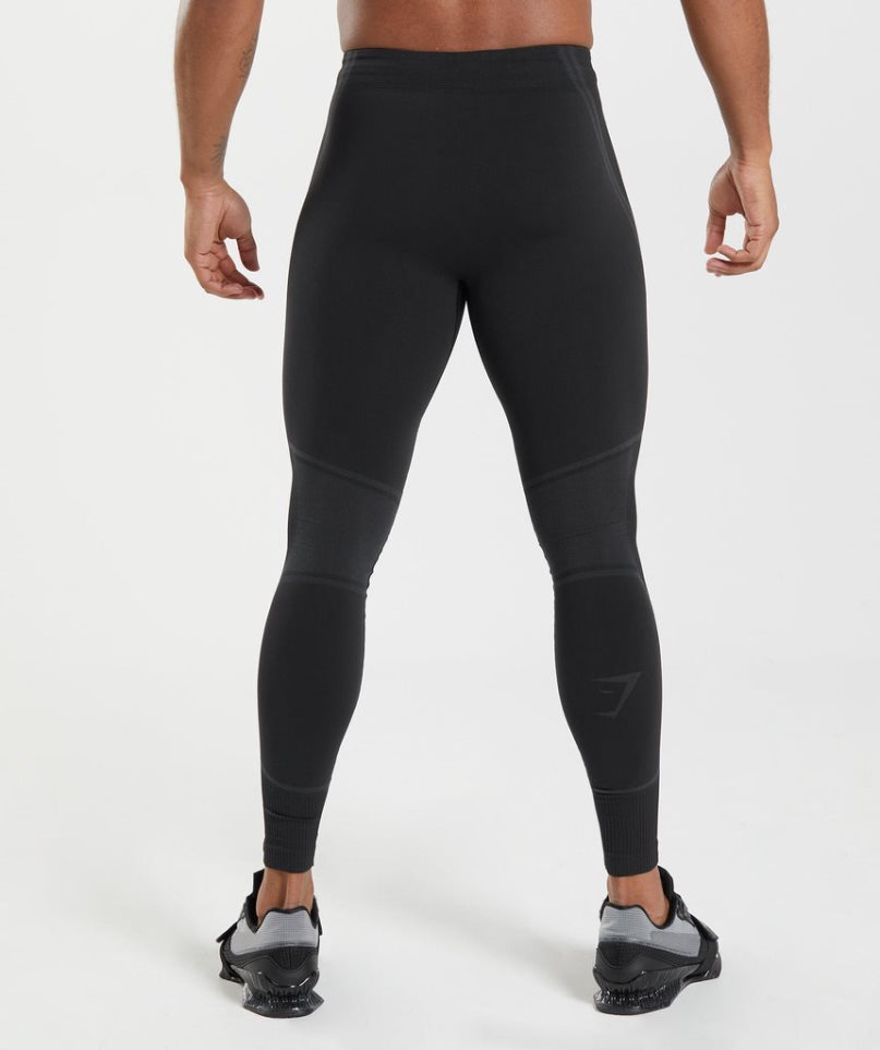 Gymshark 315 Seamless Férfi Leggings Fekete | HU-E-234