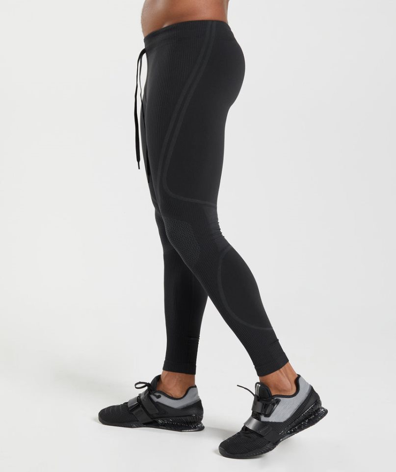 Gymshark 315 Seamless Férfi Leggings Fekete | HU-E-234