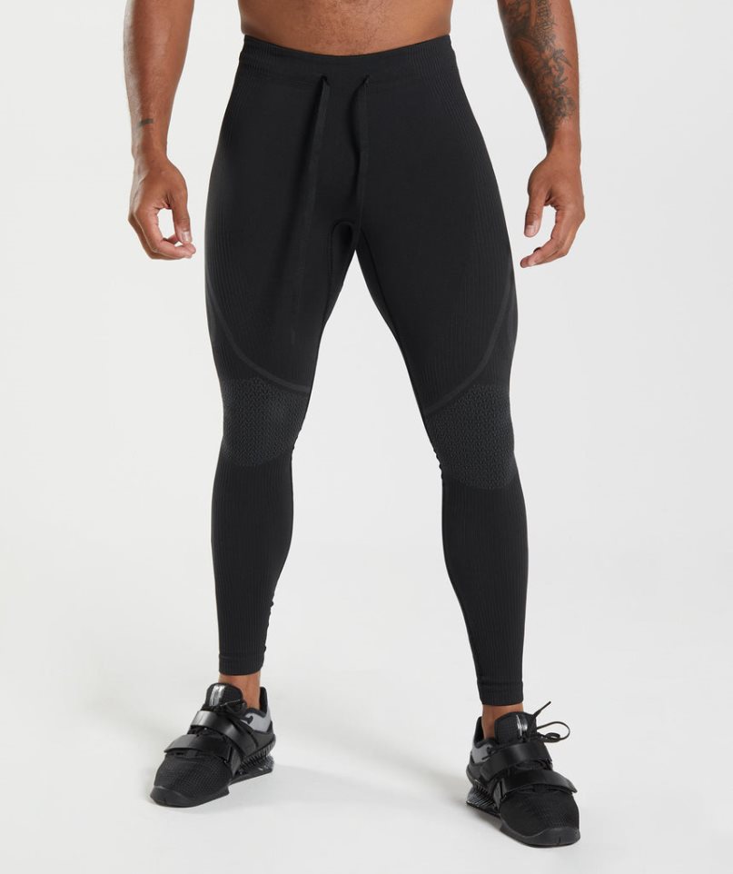 Gymshark 315 Seamless Férfi Leggings Fekete | HU-E-234