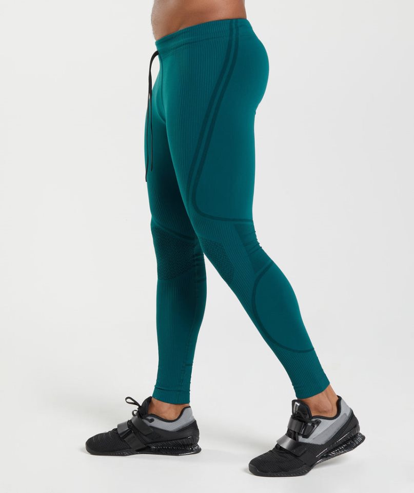 Gymshark 315 Seamless Férfi Leggings Türkiz | HU-F-514