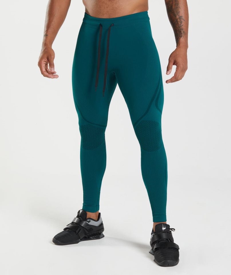 Gymshark 315 Seamless Férfi Leggings Türkiz | HU-F-514