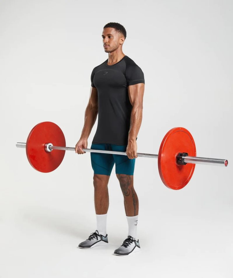 Gymshark 315 Seamless Férfi Póló Fekete | HU-F-785