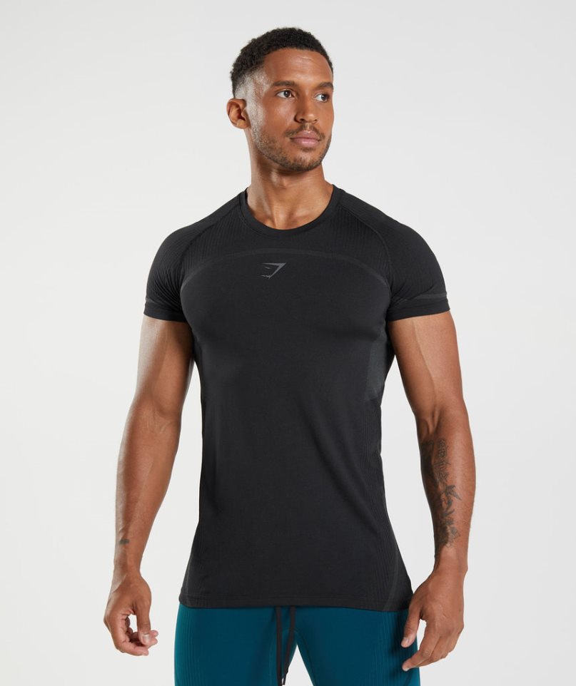 Gymshark 315 Seamless Férfi Póló Fekete | HU-F-785