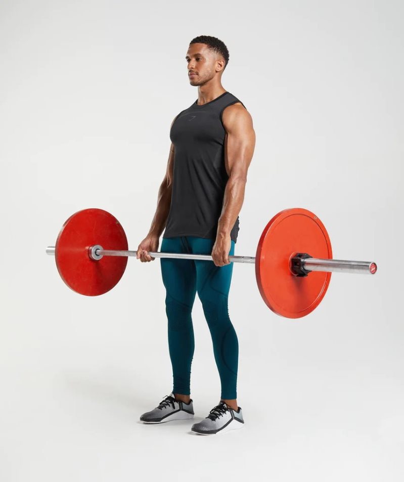 Gymshark 315 Seamless Férfi Ujjatlan Póló Fekete | HU-R-169