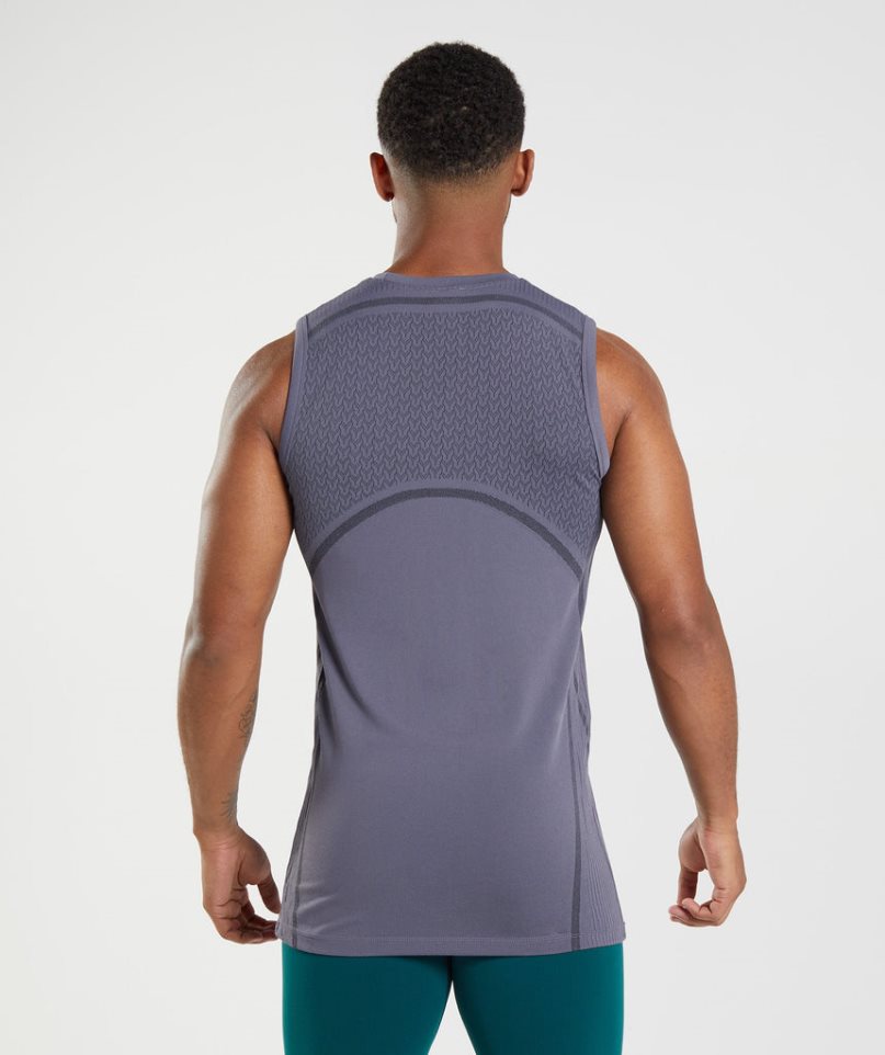Gymshark 315 Seamless Férfi Ujjatlan Póló Lila | HU-S-924