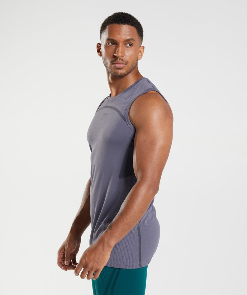 Gymshark 315 Seamless Férfi Ujjatlan Póló Lila | HU-S-924
