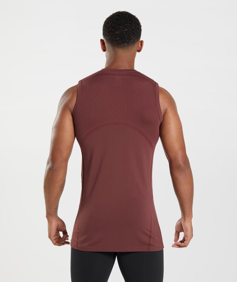 Gymshark 315 Seamless Férfi Ujjatlan Póló Barna | HU-X-512