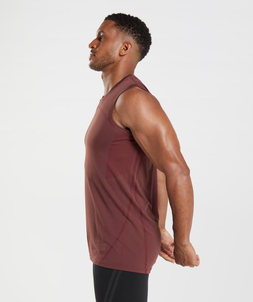 Gymshark 315 Seamless Férfi Ujjatlan Póló Barna | HU-X-512