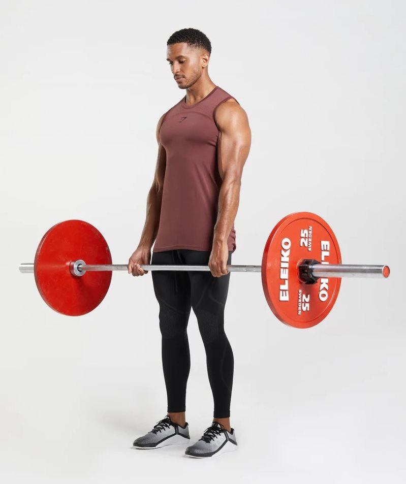Gymshark 315 Seamless Férfi Ujjatlan Póló Barna | HU-X-512