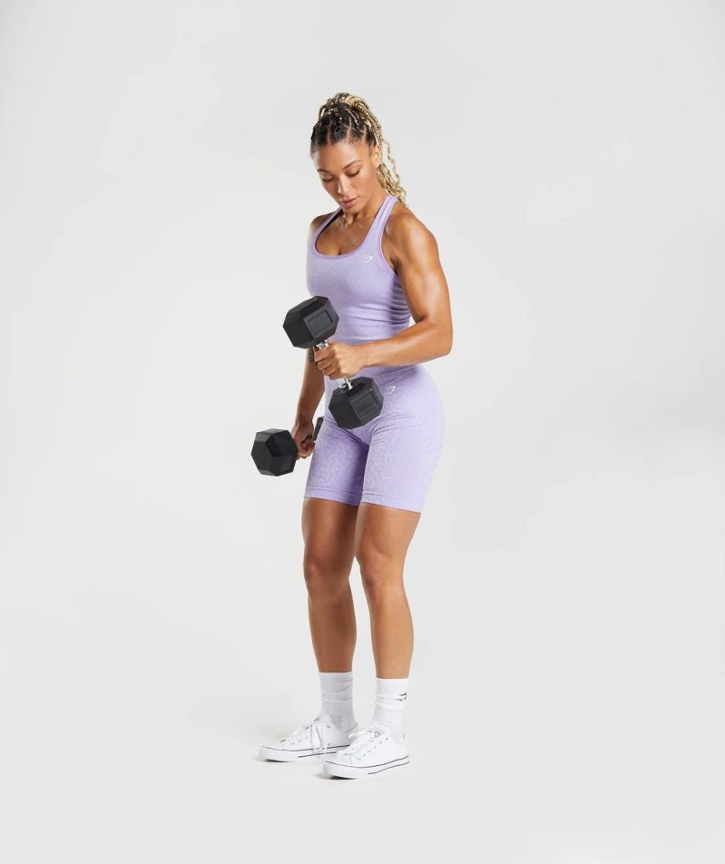 Gymshark Adapt Animal Seamless Crop Női Ujjatlan Póló Lila | HU-B-602
