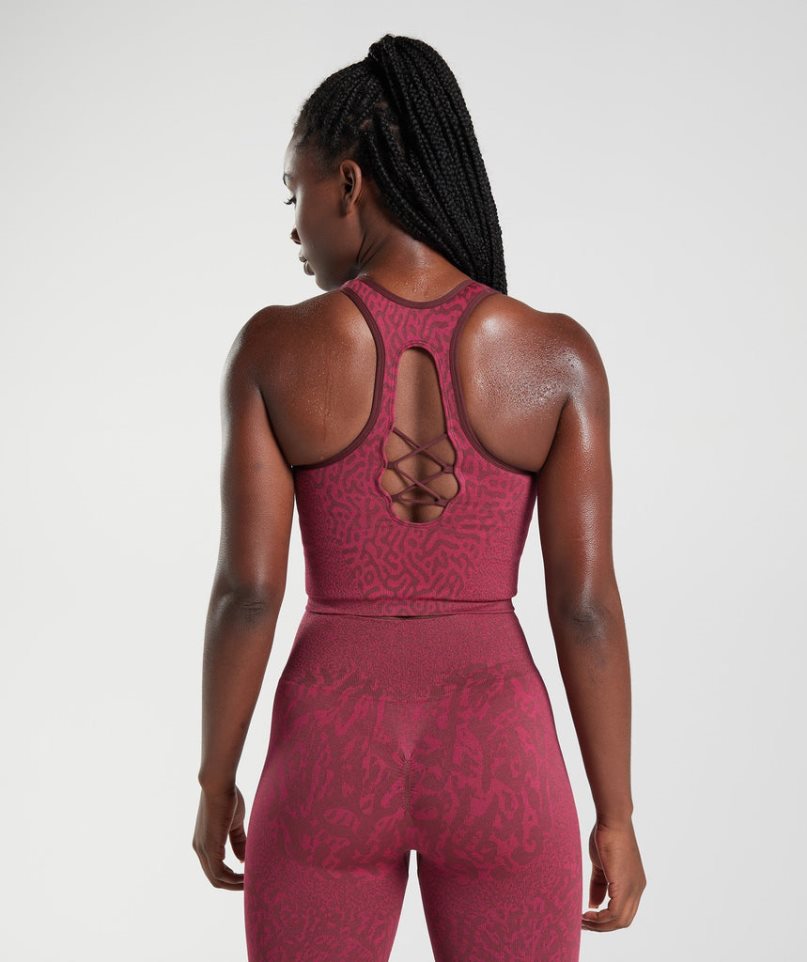 Gymshark Adapt Animal Seamless Crop Női Ujjatlan Póló Fukszia | HU-C-170