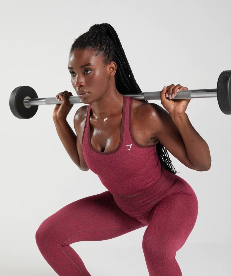 Gymshark Adapt Animal Seamless Crop Női Ujjatlan Póló Fukszia | HU-C-170