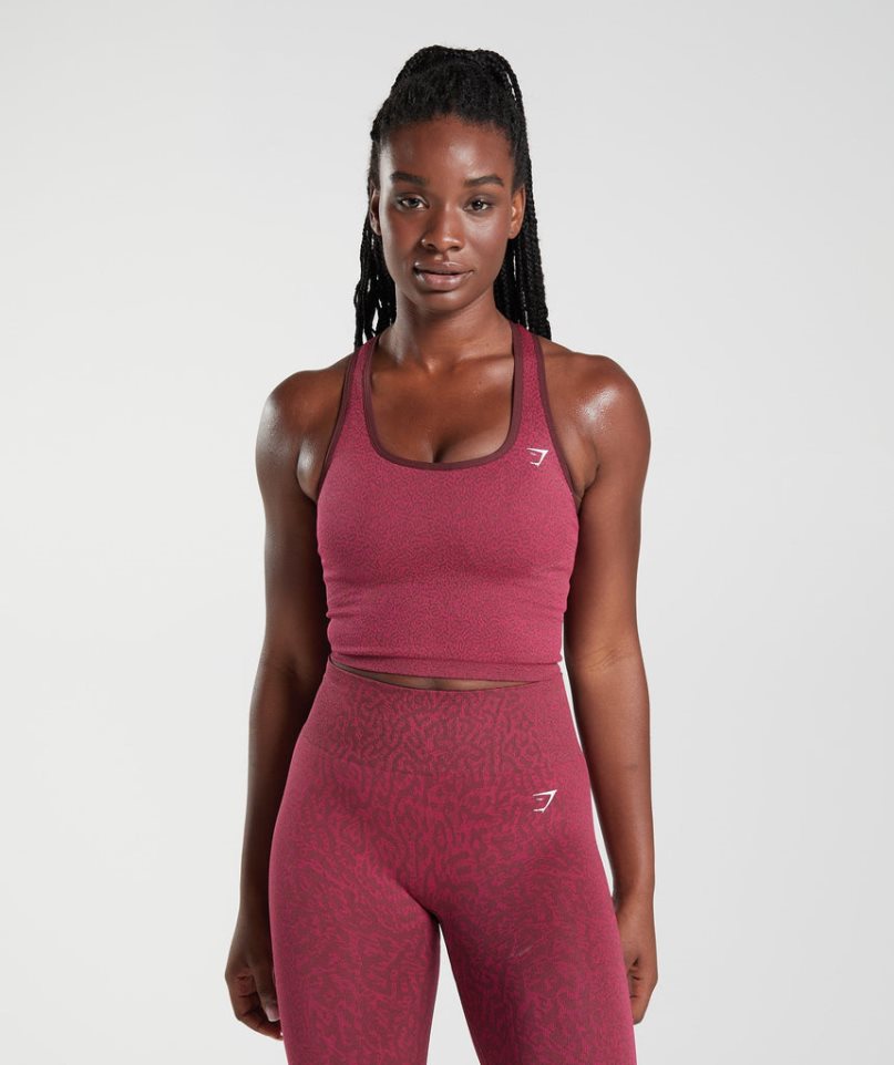 Gymshark Adapt Animal Seamless Crop Női Ujjatlan Póló Fukszia | HU-C-170