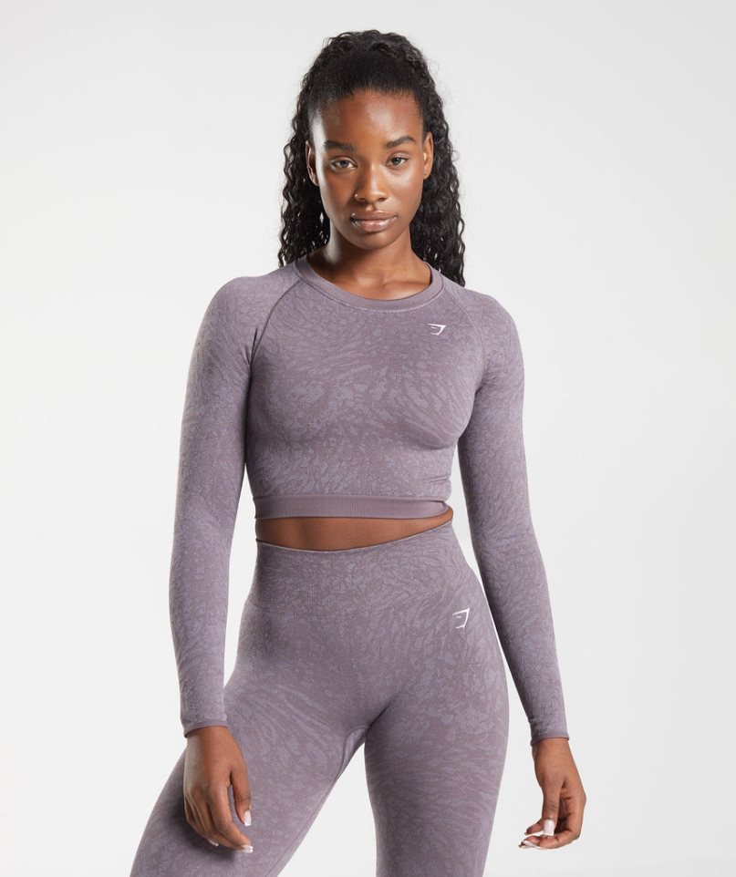 Gymshark Adapt Animal Seamless Csipke Up Back Női Vágott Felsők Lila | HU-M-619