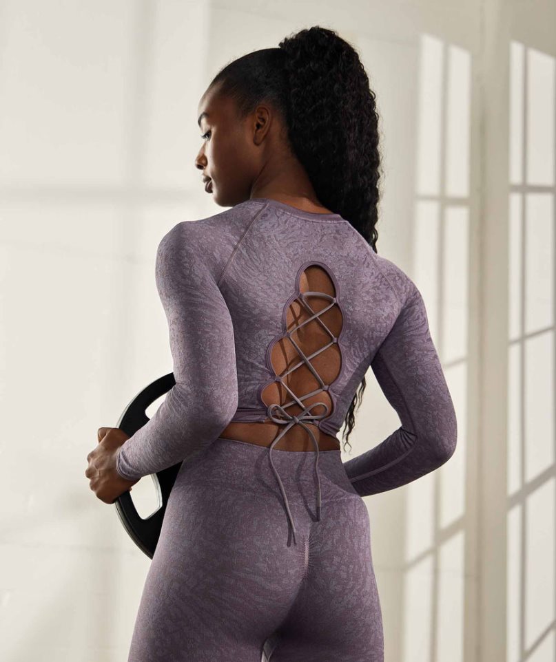 Gymshark Adapt Animal Seamless Csipke Up Back Női Vágott Felsők Lila | HU-M-619