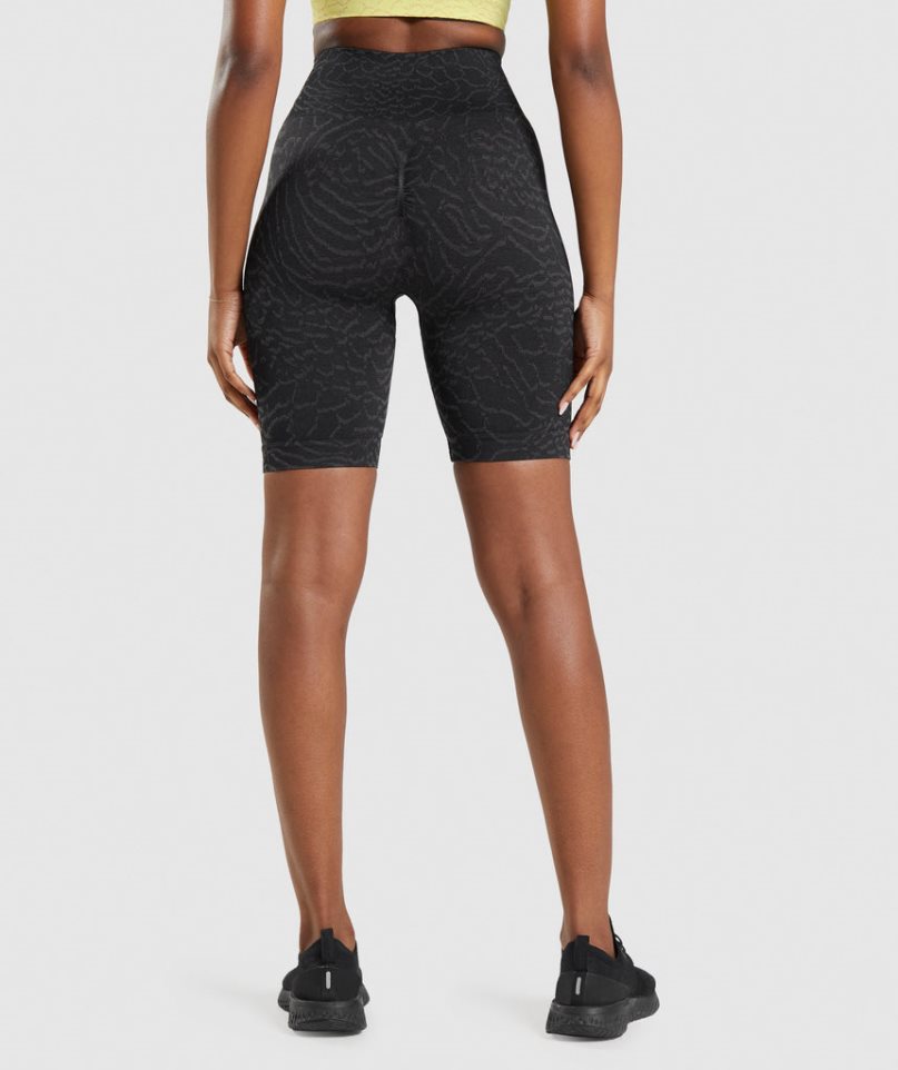 Gymshark Adapt Animal Seamless Cycling Női Rövidnadrág Fekete | HU-H-804