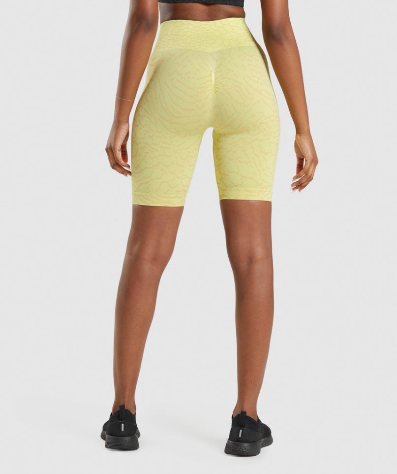 Gymshark Adapt Animal Seamless Cycling Női Rövidnadrág Sárga | HU-K-234