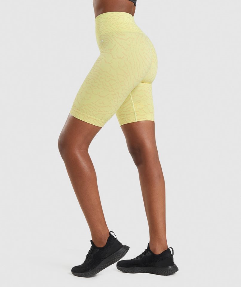 Gymshark Adapt Animal Seamless Cycling Női Rövidnadrág Sárga | HU-K-234