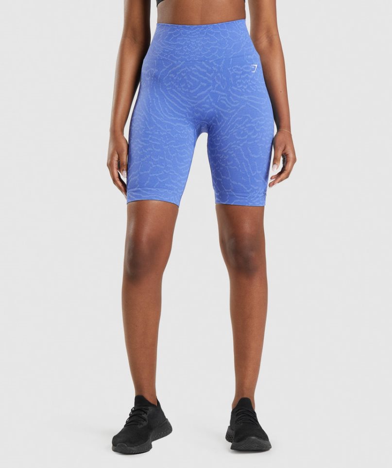Gymshark Adapt Animal Seamless Cycling Női Rövidnadrág Kék | HU-K-563