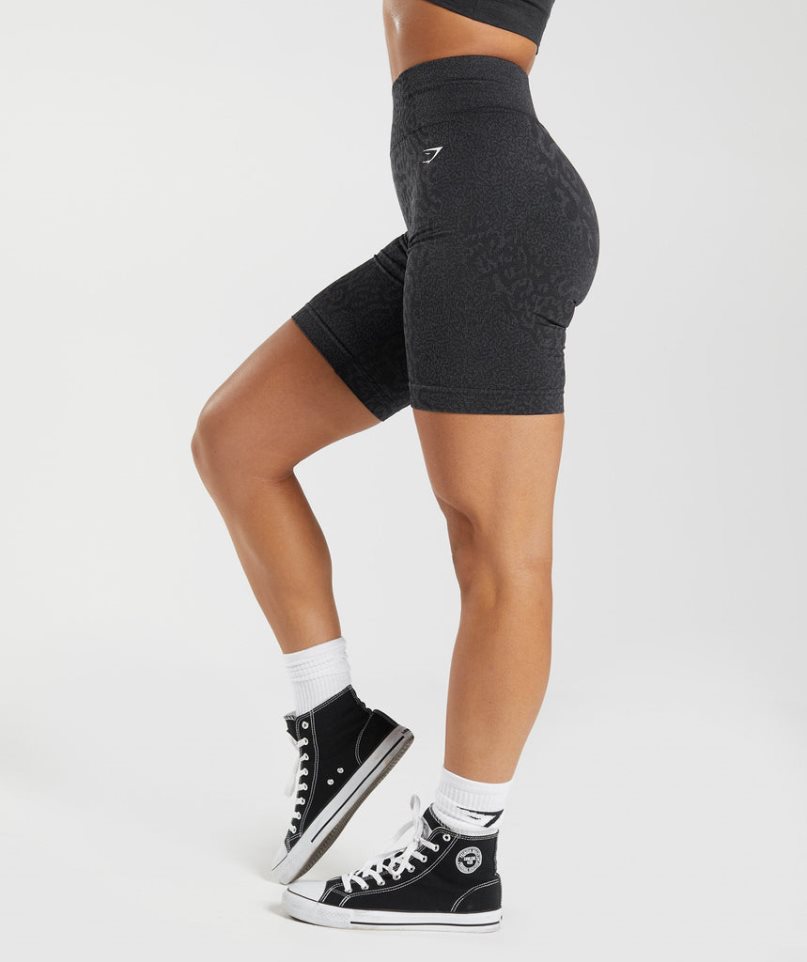 Gymshark Adapt Animal Seamless Cycling Női Rövidnadrág Fekete | HU-Q-201