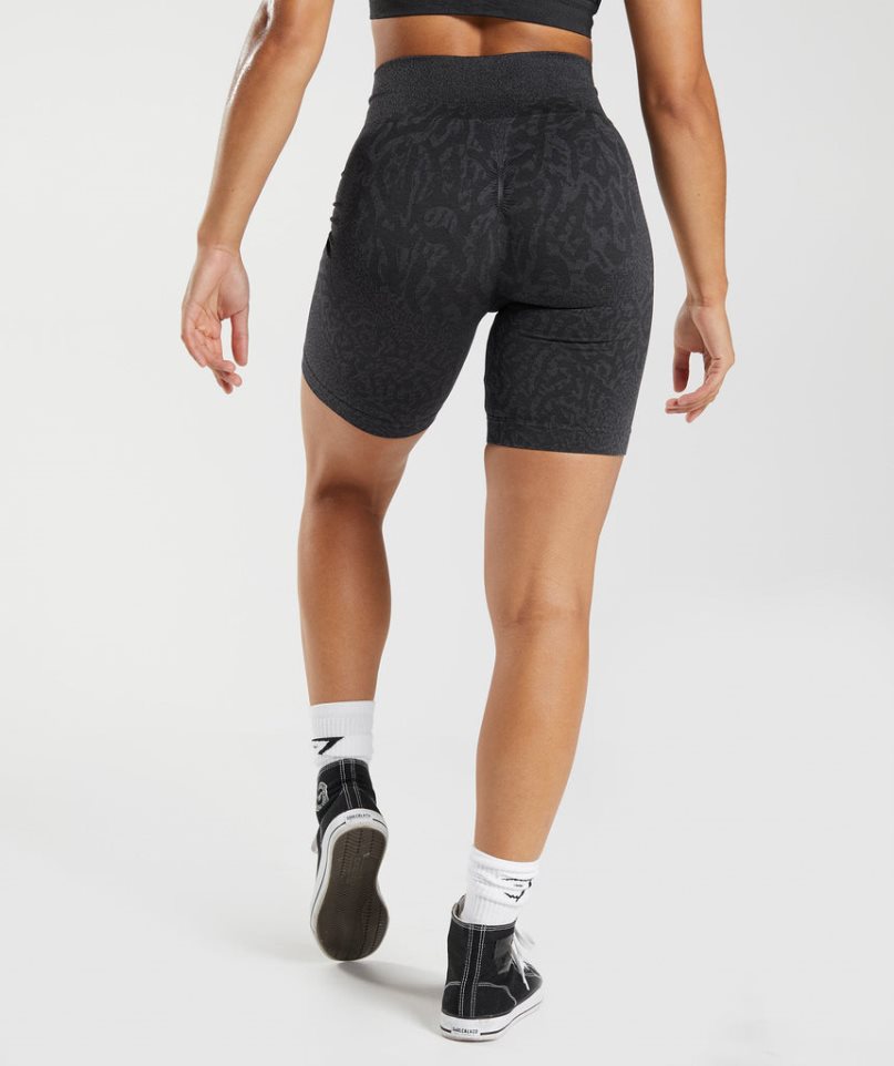 Gymshark Adapt Animal Seamless Cycling Női Rövidnadrág Fekete | HU-Q-201