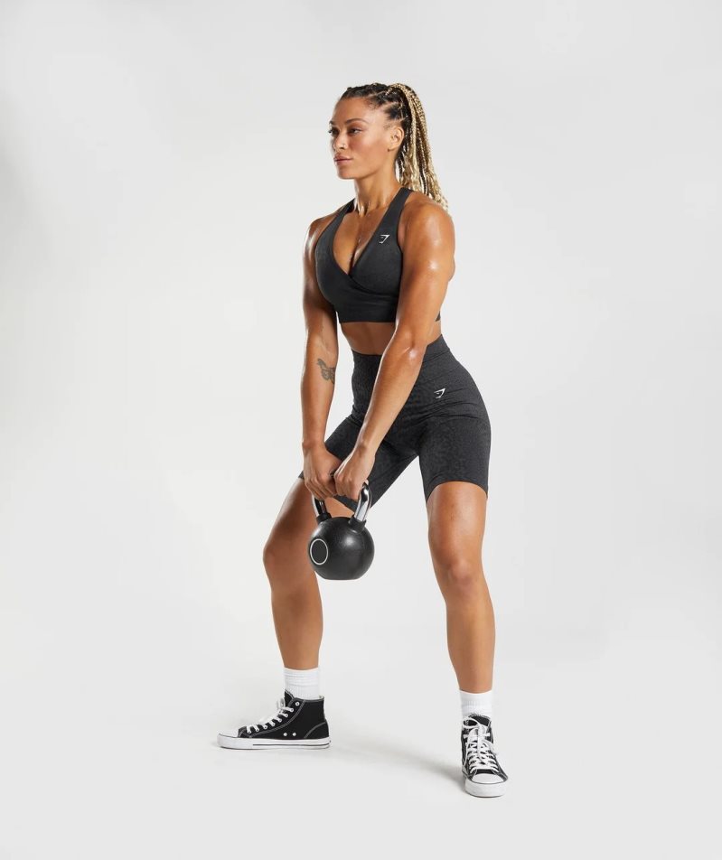 Gymshark Adapt Animal Seamless Cycling Női Rövidnadrág Fekete | HU-Q-201