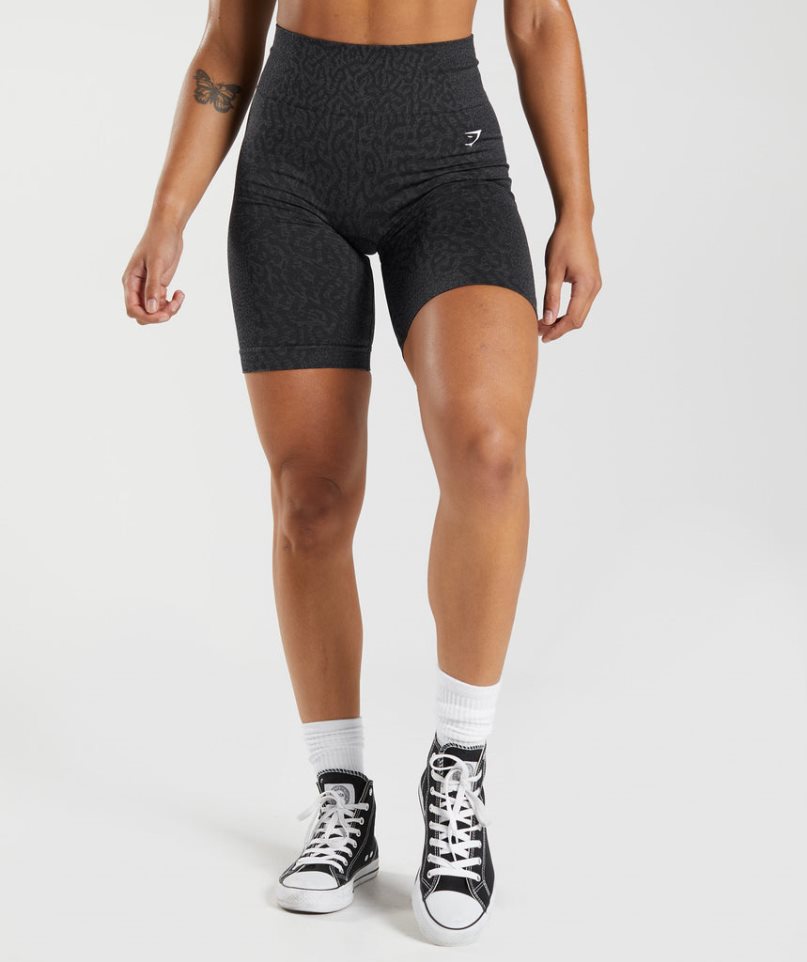 Gymshark Adapt Animal Seamless Cycling Női Rövidnadrág Fekete | HU-Q-201