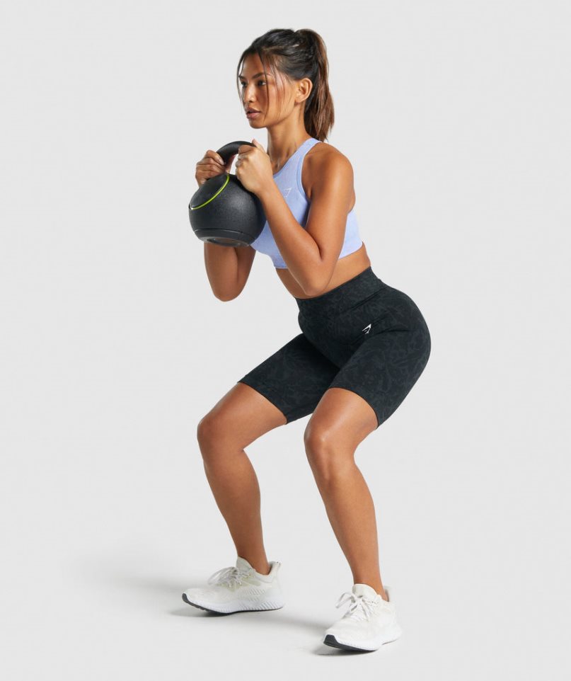 Gymshark Adapt Animal Seamless Cycling Női Rövidnadrág Fekete | HU-X-906