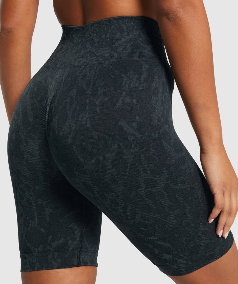 Gymshark Adapt Animal Seamless Cycling Női Rövidnadrág Fekete | HU-X-906