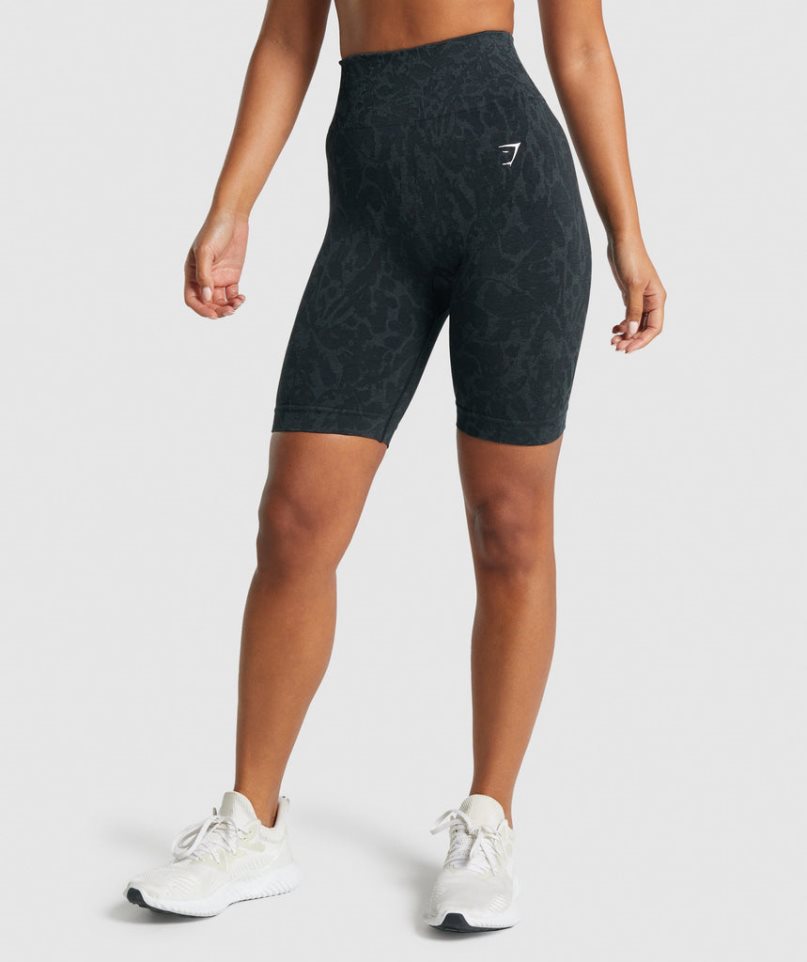 Gymshark Adapt Animal Seamless Cycling Női Rövidnadrág Fekete | HU-X-906