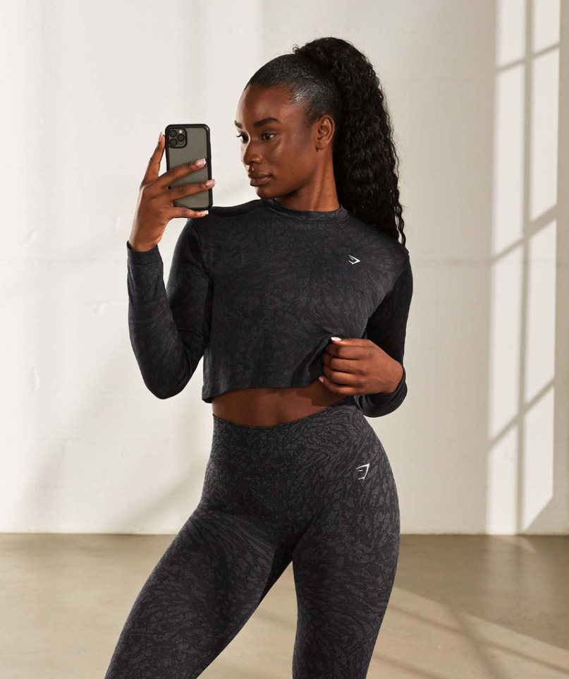 Gymshark Adapt Animal Seamless Női Leggings Fekete | HU-A-705