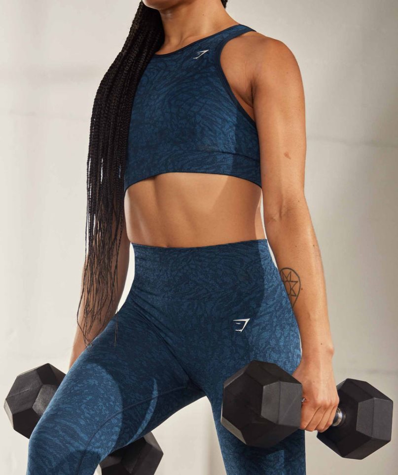 Gymshark Adapt Animal Seamless Női Leggings Sötétkék | HU-E-679