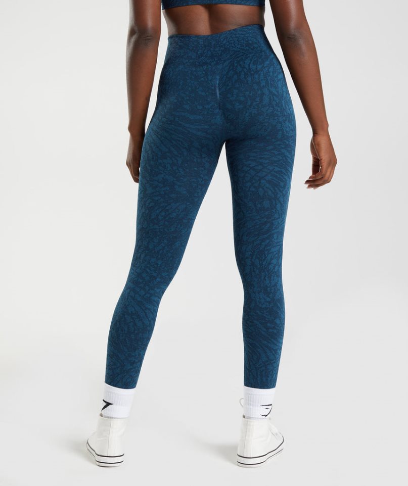 Gymshark Adapt Animal Seamless Női Leggings Sötétkék | HU-E-679