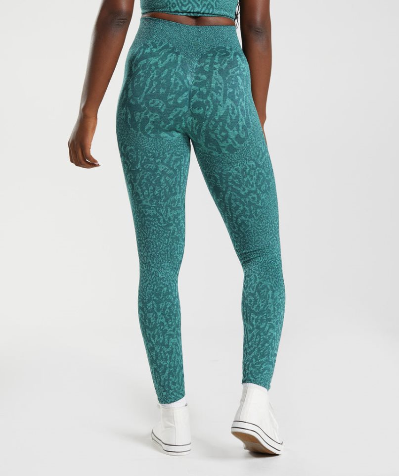 Gymshark Adapt Animal Seamless Női Leggings Türkiz | HU-F-793