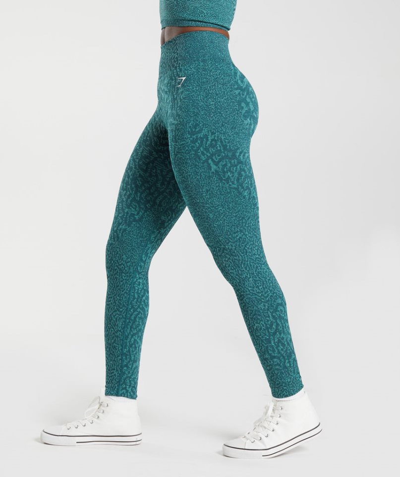 Gymshark Adapt Animal Seamless Női Leggings Türkiz | HU-F-793