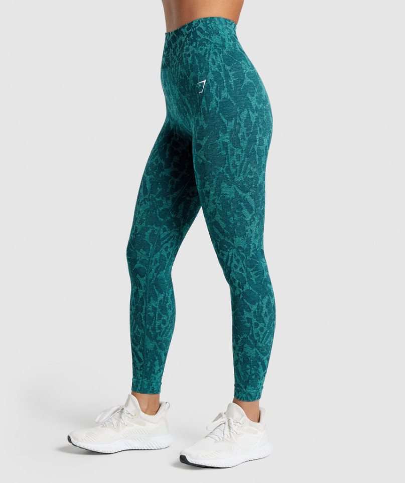Gymshark Adapt Animal Seamless Női Leggings Türkiz | HU-I-721