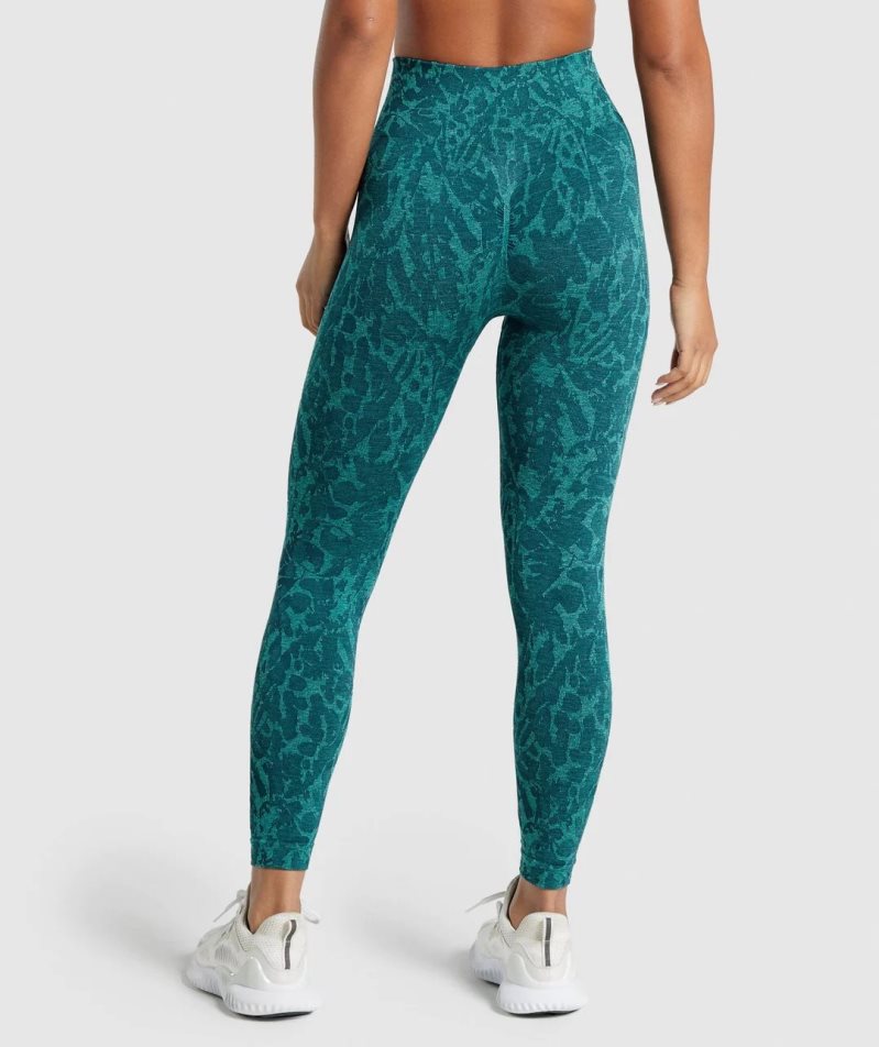 Gymshark Adapt Animal Seamless Női Leggings Türkiz | HU-I-721
