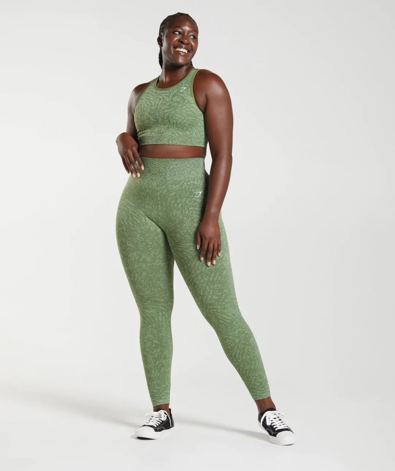 Gymshark Adapt Animal Seamless Női Leggings Zöld | HU-J-146