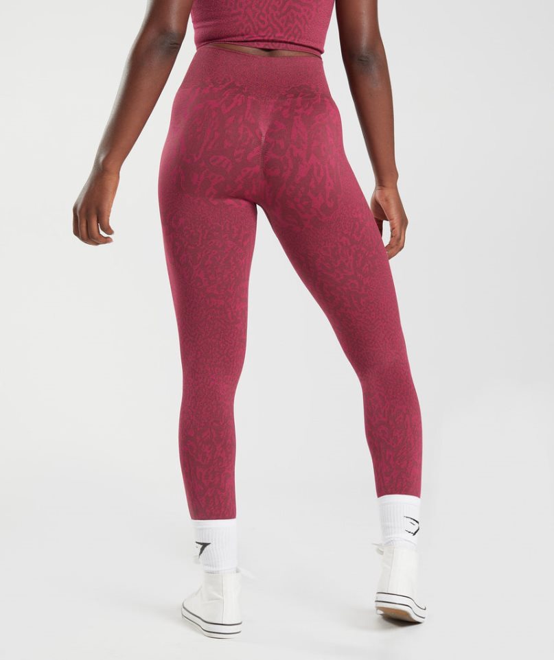 Gymshark Adapt Animal Seamless Női Leggings Piros | HU-T-176