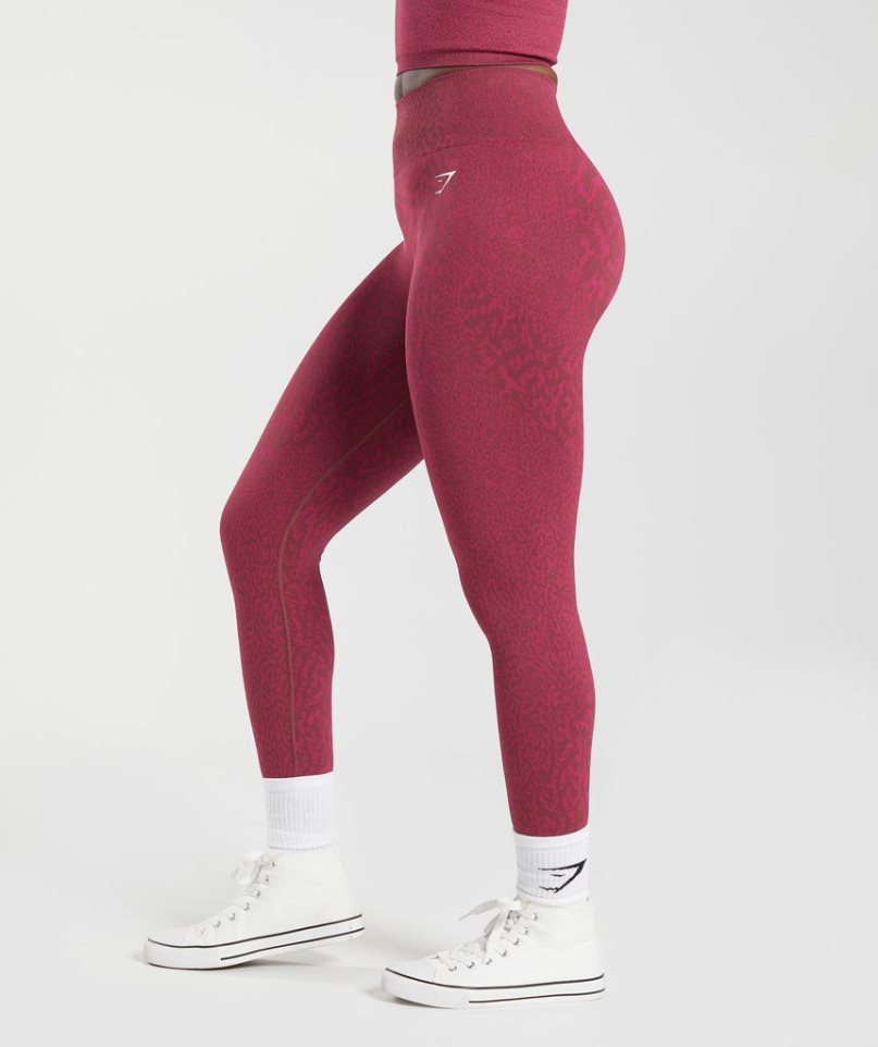 Gymshark Adapt Animal Seamless Női Leggings Piros | HU-T-176