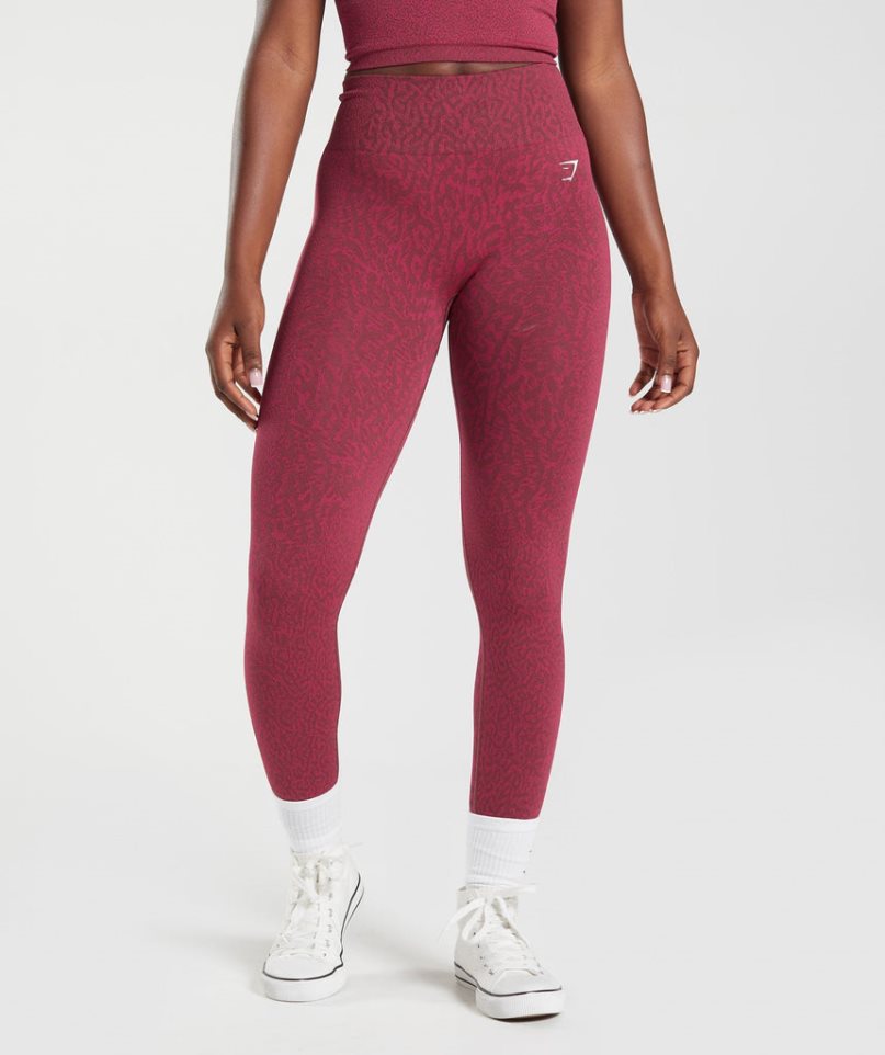 Gymshark Adapt Animal Seamless Női Leggings Piros | HU-T-176