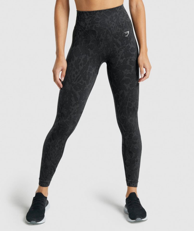 Gymshark Adapt Animal Seamless Női Leggings Fekete | HU-X-016