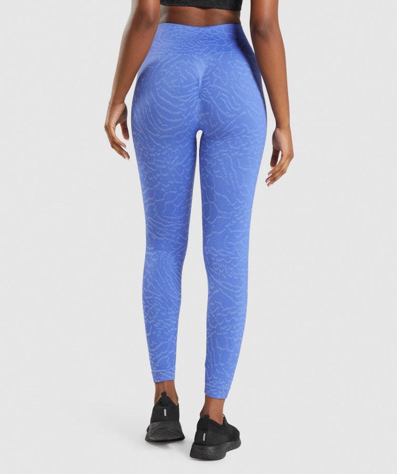 Gymshark Adapt Animal Seamless Női Leggings Kék | HU-X-741
