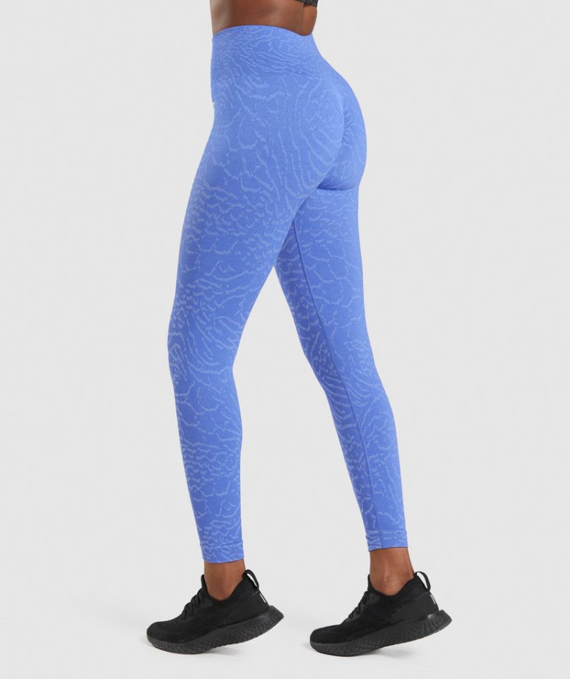 Gymshark Adapt Animal Seamless Női Leggings Kék | HU-X-741